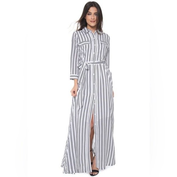Banana Republic Dresses & Skirts - NWOT Banana Republic Striped Maxi Shirt Dress